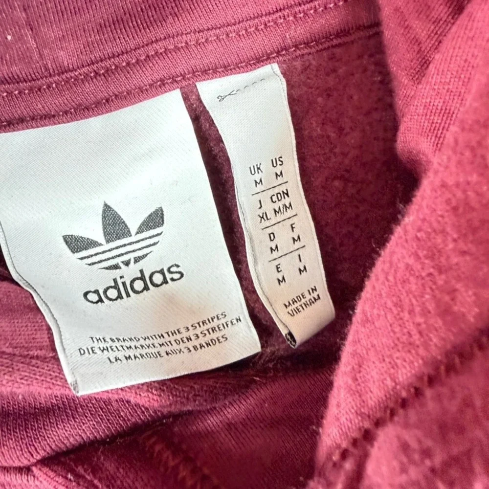 Adidas Originals Trefoil Hoodie Mens Medium Burgundy Maroon Pullover